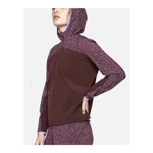 Outdoor Voices Trail Jacket Size M Purple Plum Confetti 1/2 Zip Pullover Hoodie